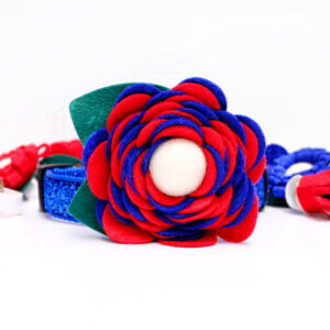 4th of july collar flower dark blue red white