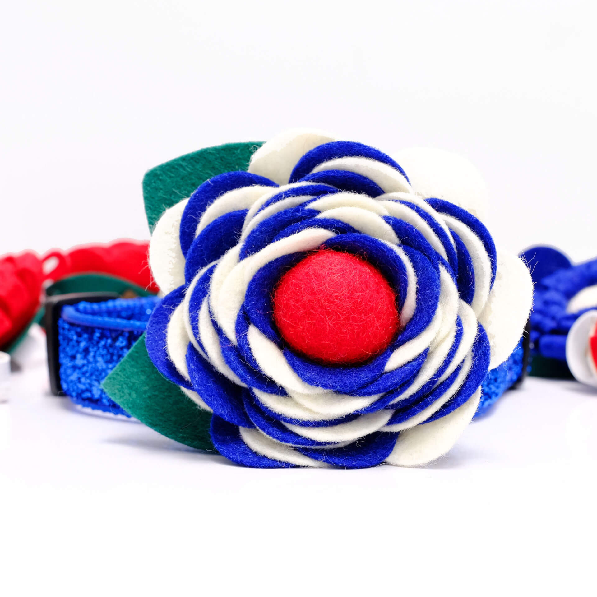 4th of july collar flower dark blue white red