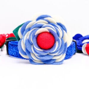 4th of july collar flower light blue white red