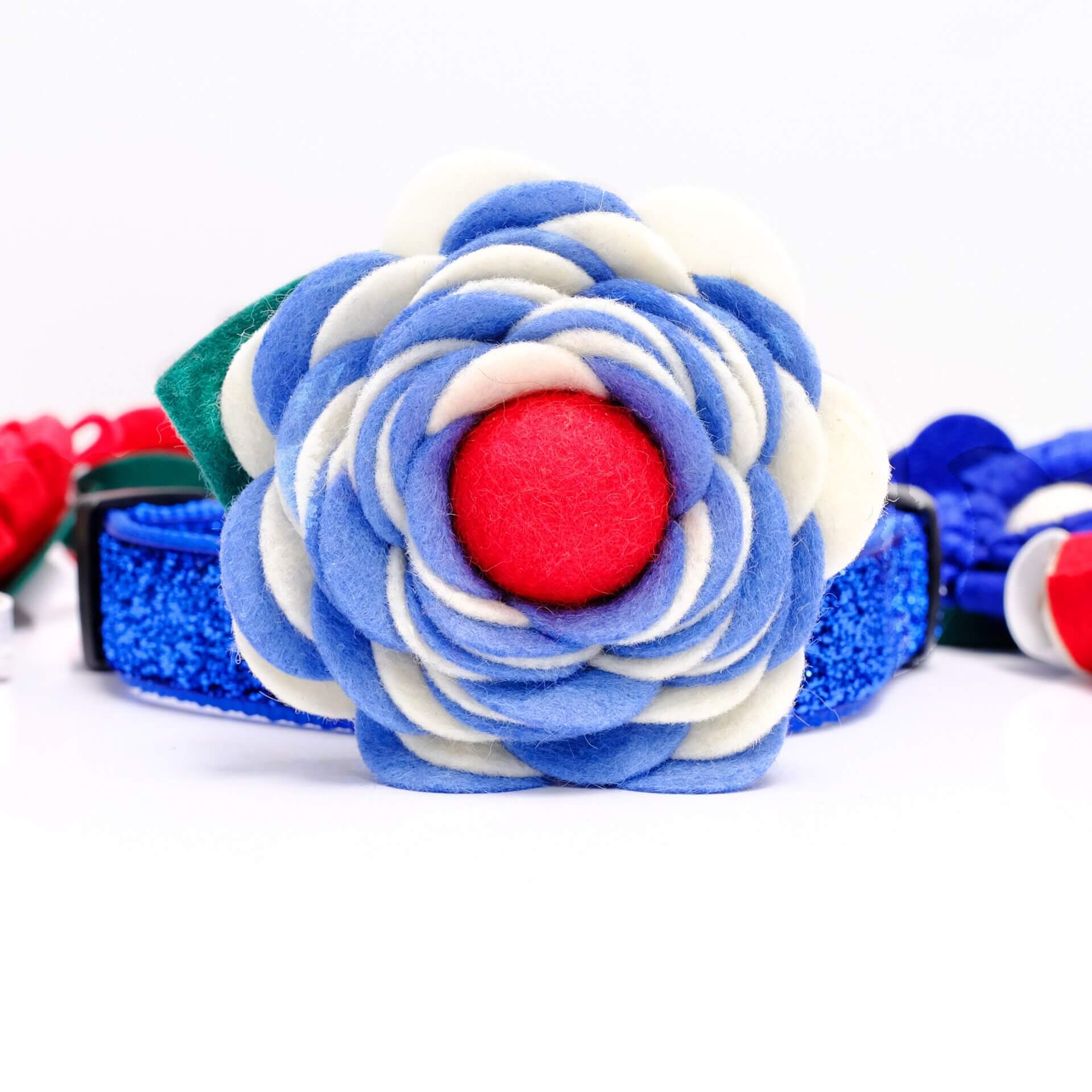 4th of july collar flower light blue white red