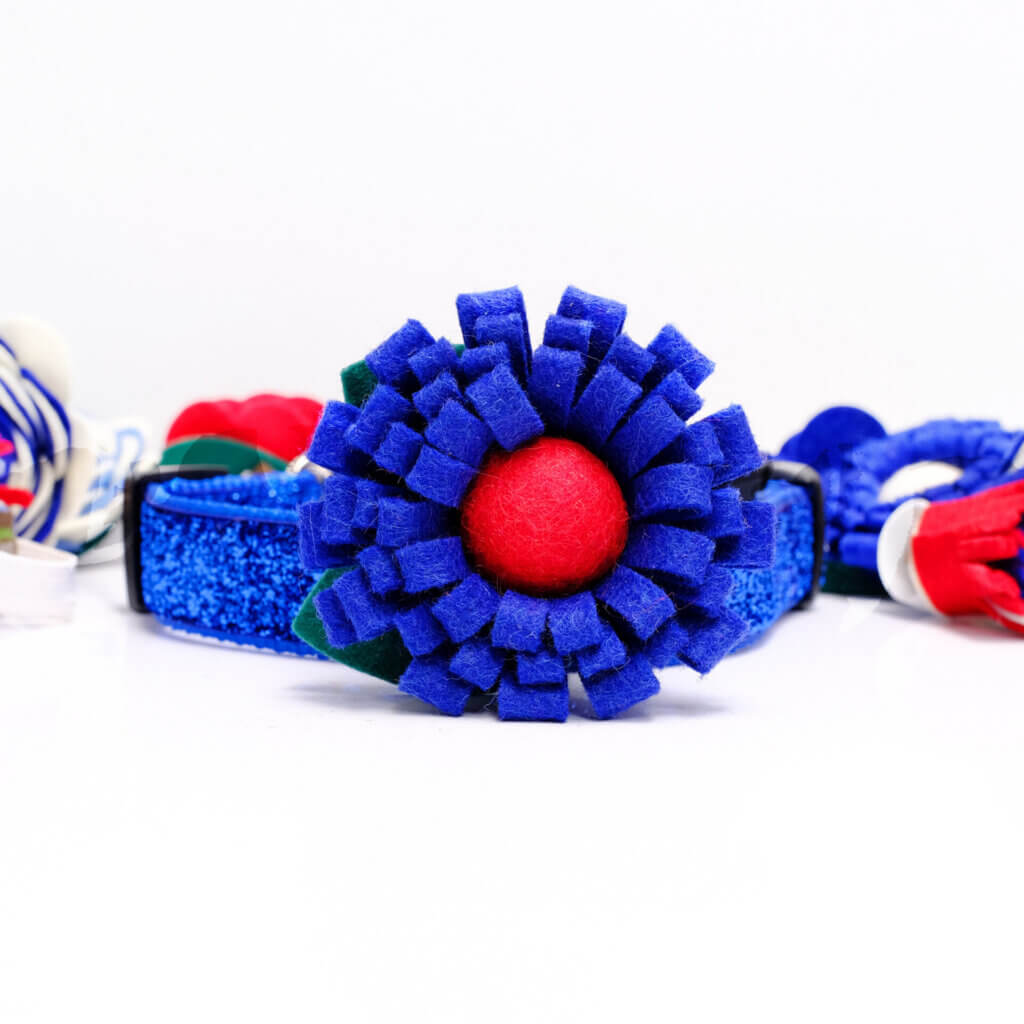 4th of july collar sunflower dark blue red