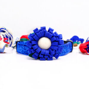 4th of july collar sunflower dark blue white