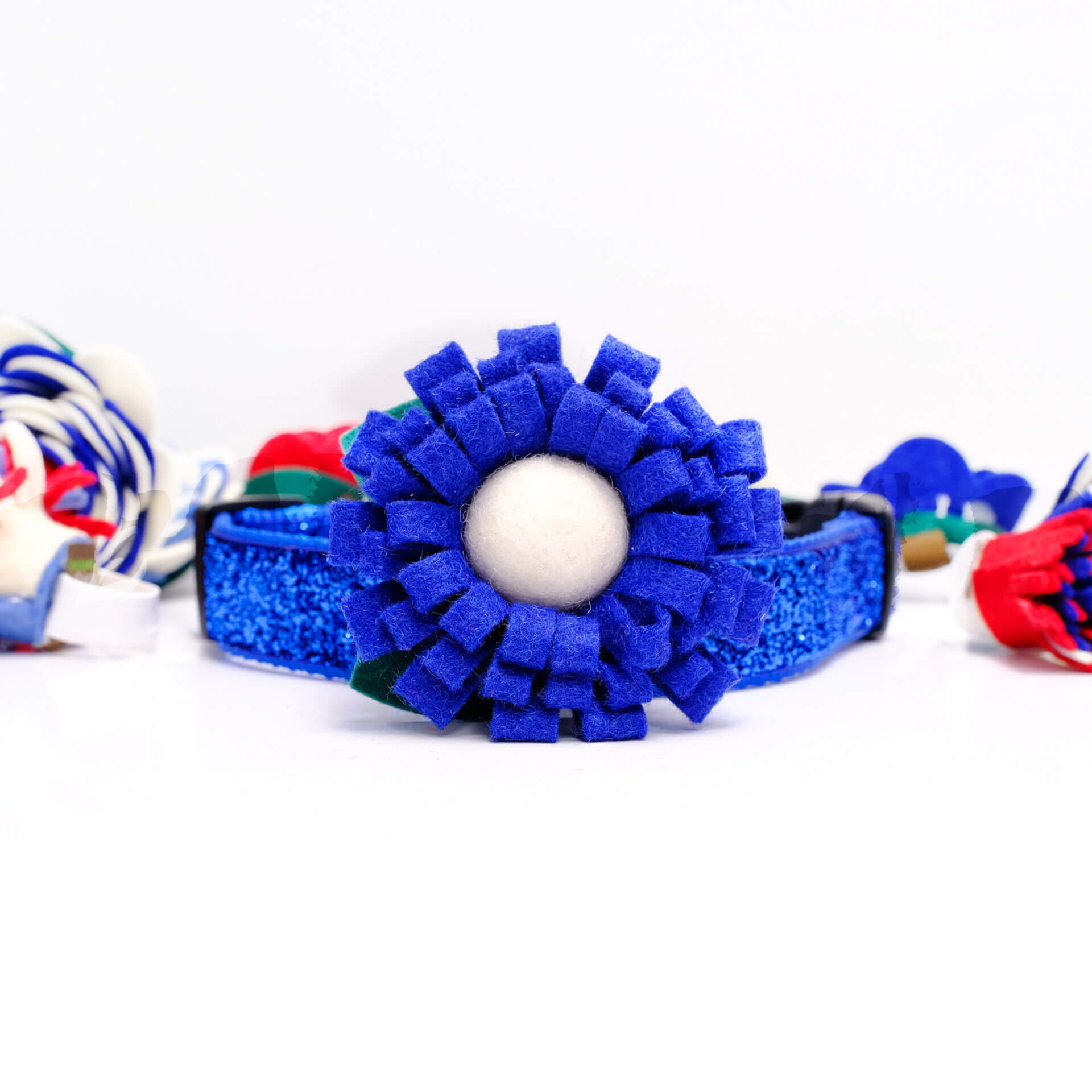 4th of july collar sunflower dark blue white
