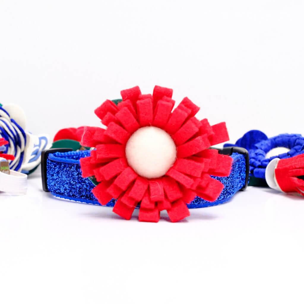 4th of july collar sunflower red