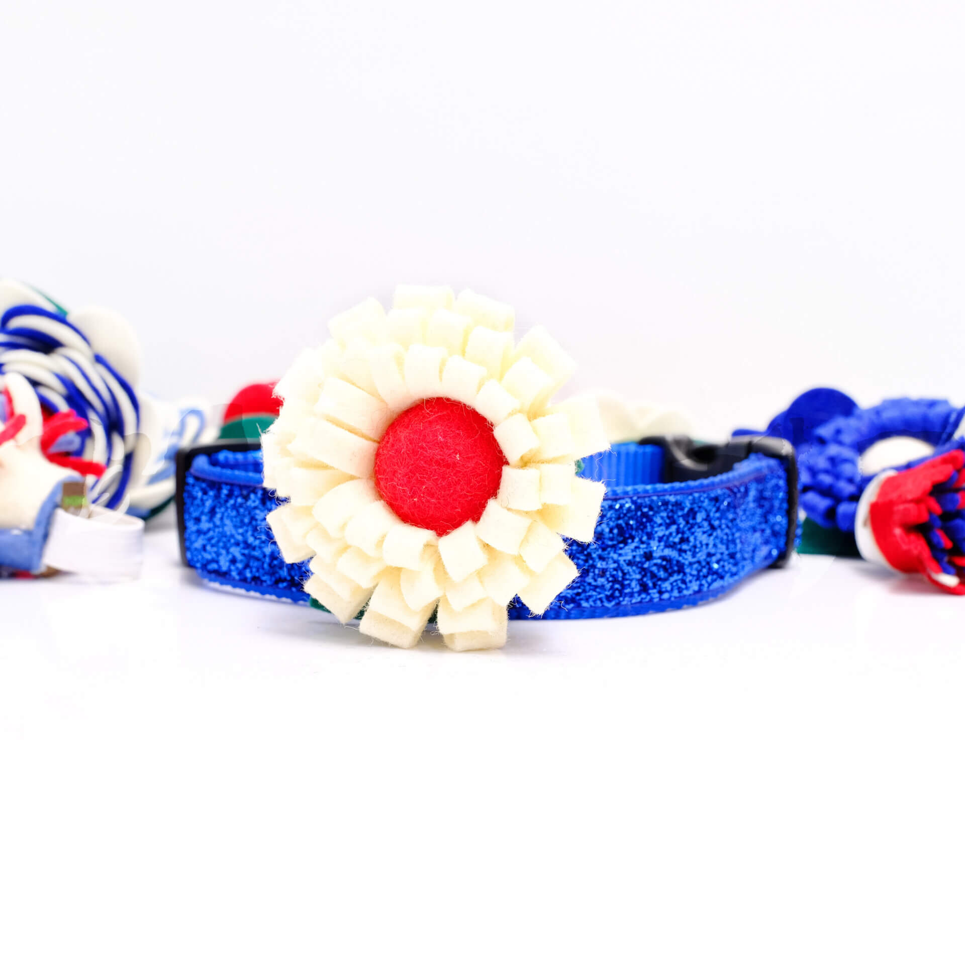 4th of july collar sunflower white red