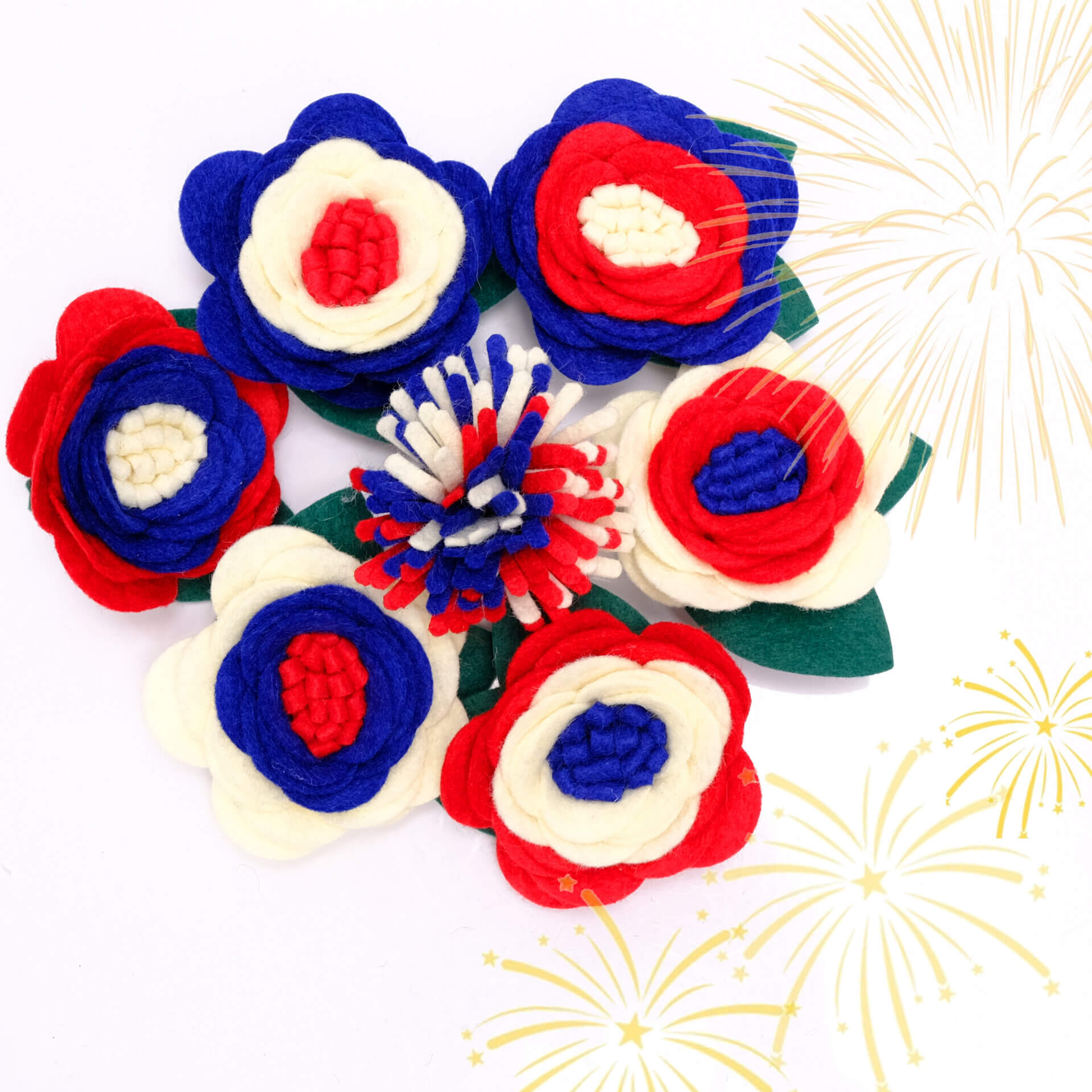 4th of july dog collar wildflowers