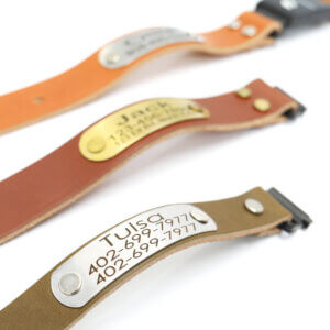 fi compatible leather belt buckle nameplate collars