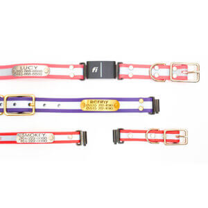 fi compatible reflective belt buckle nameplate collars flat