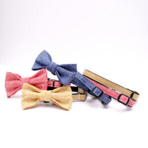 bowtie cat collar linen