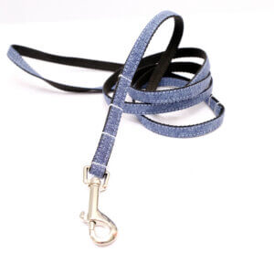 linen cat leash blue silver