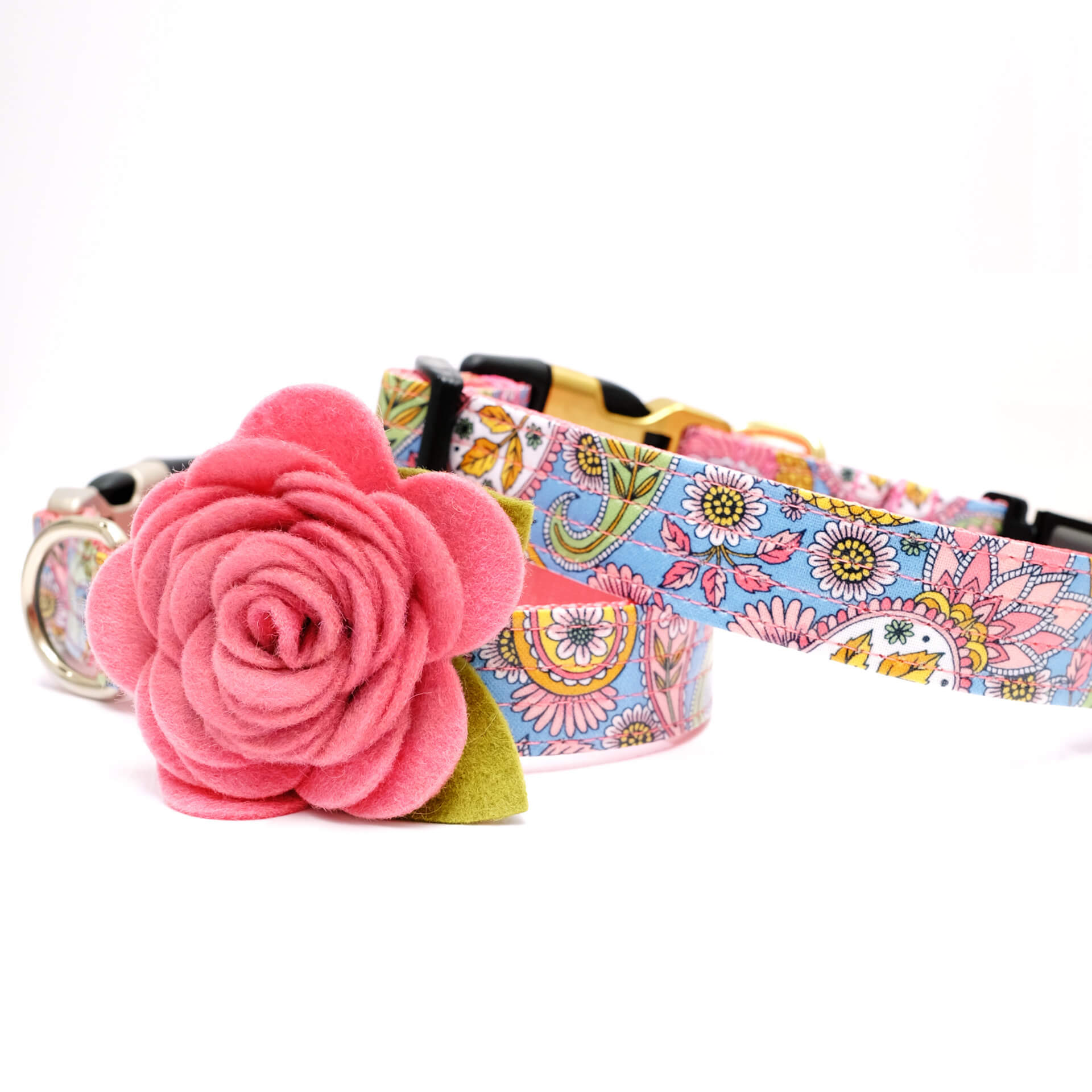 paisley dog collar with rose stevie