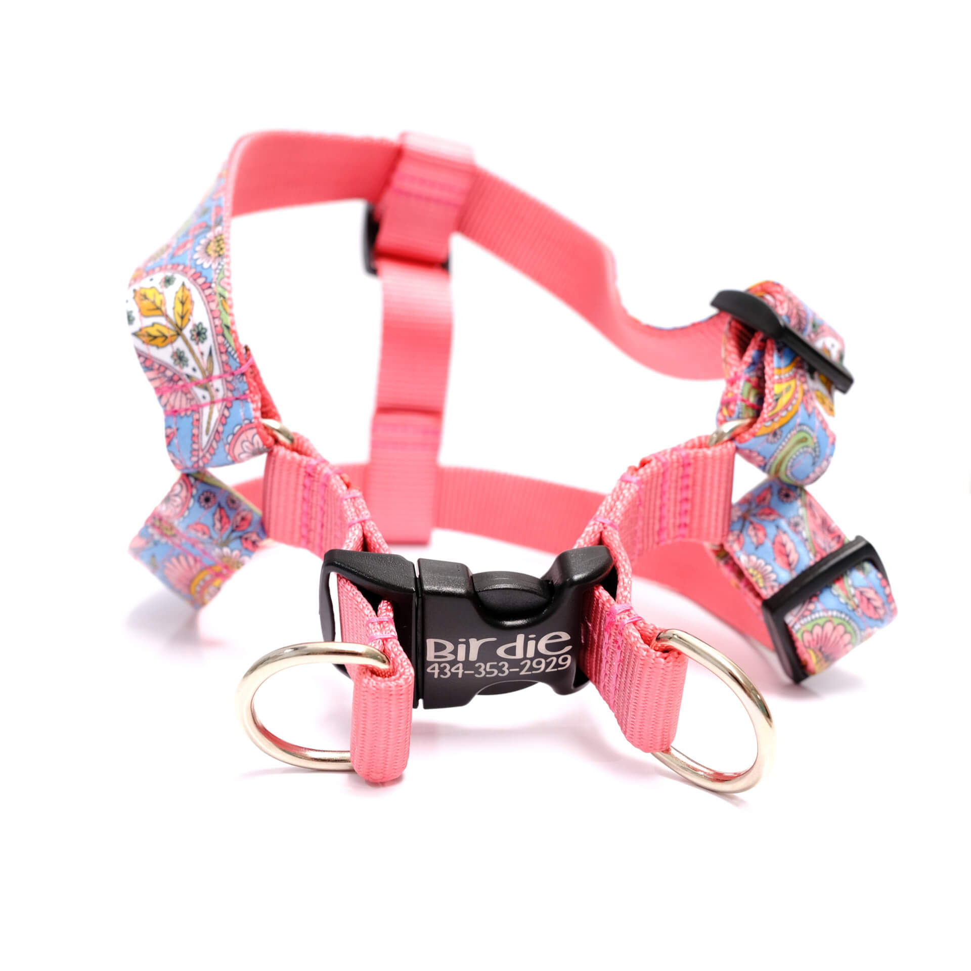 step in paisely dog harness stevie engraved