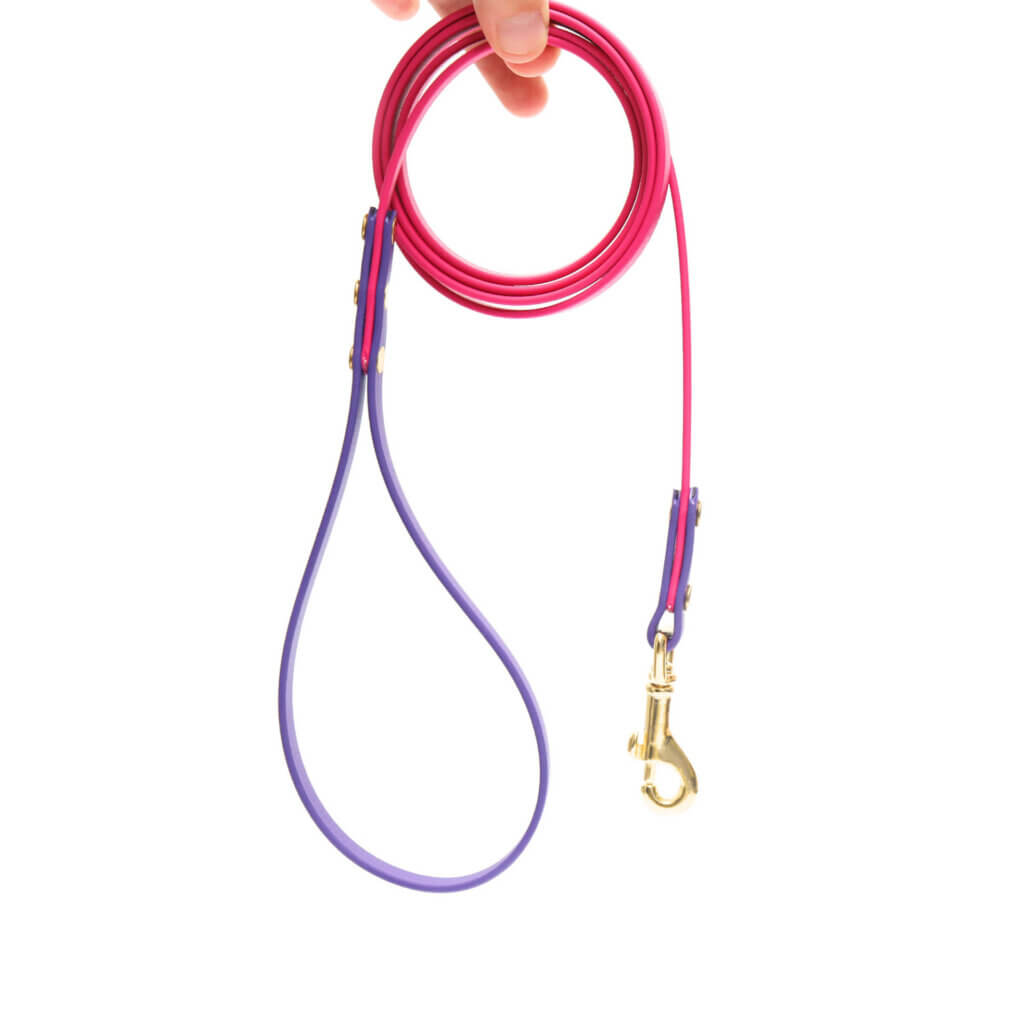 3_8 two tone waterproof leashes raspberry purple