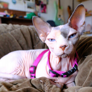 Gidget raspberry nylon cat harness