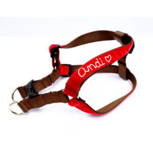 holly red velvet harness hand embroidered step in