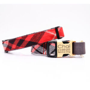 martingale dog collar flannel pjs red