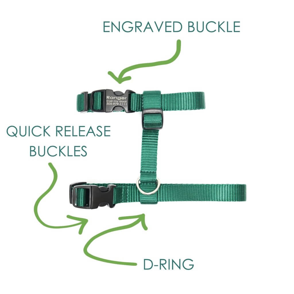 nylon cat buckle harness chart - Engraved buckle, quick release buckles and d-ring