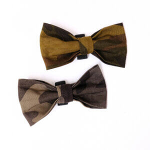 Green and Grey Canvas Bow Ties