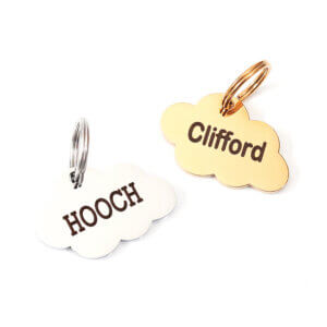 cloud id tags silver and brass