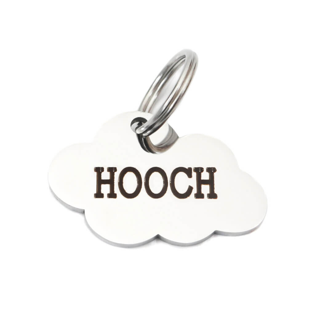 cloud id tags (silver) tag says Hooch