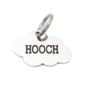 cloud id tags (silver) tag says Hooch
