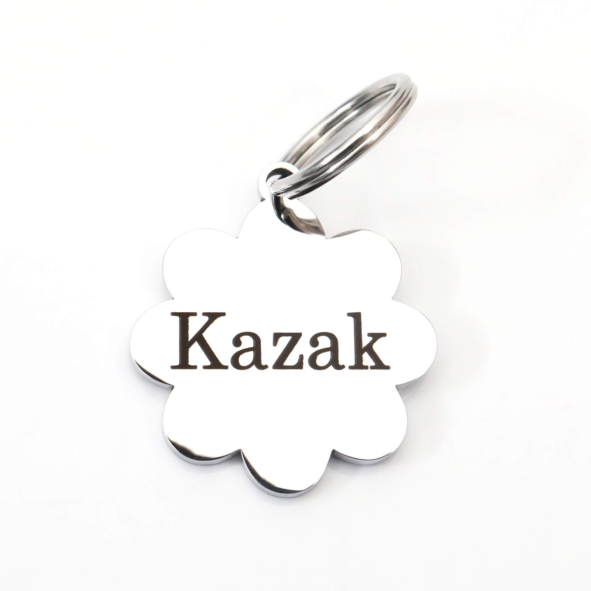 Silver Flower Tag