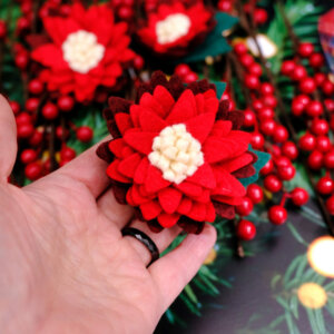 holiday dog collar flower christmas flower