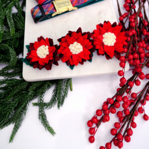holiday dog collar flower christmas flower