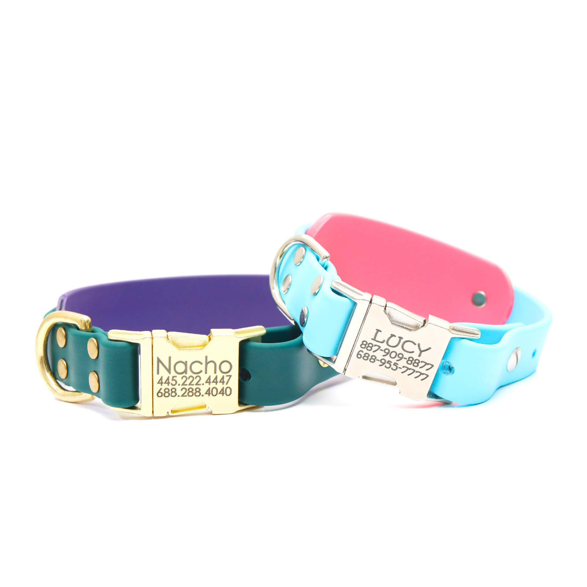 two tone waterproof double layered collars side release buckle