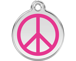 Red Dingo Peace Sign Dog Tag - 11 colors!