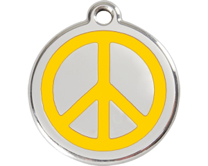 Red Dingo Peace Sign Dog Tag - 11 colors!