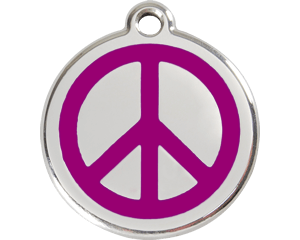 Red Dingo Peace Sign Dog Tag - 11 colors!