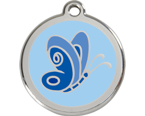 Red Dingo Blue Butterfly Dog Tag