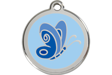 Red Dingo Blue Butterfly Dog Tag