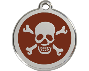 Red Dingo Skull and Crossbone Dog Tag - 11 colors!