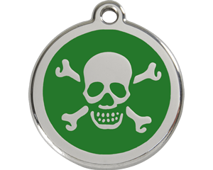 Red Dingo Skull and Crossbone Dog Tag - 11 colors!