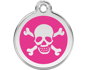 Red Dingo Skull and Crossbone Dog Tag - 11 colors!