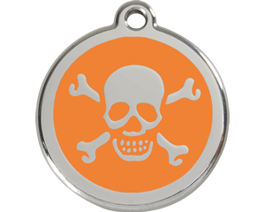 Red Dingo Skull and Crossbone Dog Tag - 11 colors!