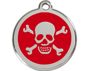 Red Dingo Skull and Crossbone Dog Tag - 11 colors!