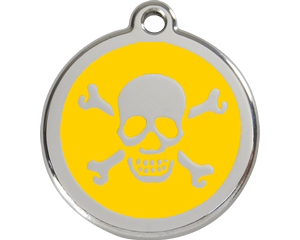 Red Dingo Skull and Crossbone Dog Tag - 11 colors!