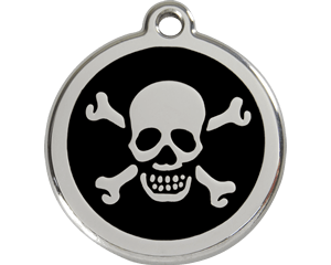 Red Dingo Skull and Crossbone Dog Tag - 11 colors!