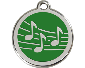 Red Dingo Music Notes Dog Tag - 11 colors!