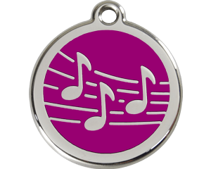 Red Dingo Music Notes Dog Tag - 11 colors!