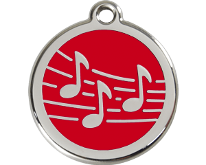 Red Dingo Music Notes Dog Tag - 11 colors!