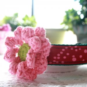 Bubble Gum Dog Collar Flower