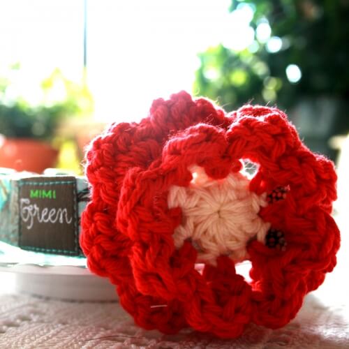 Candy Apple Crochet Flower