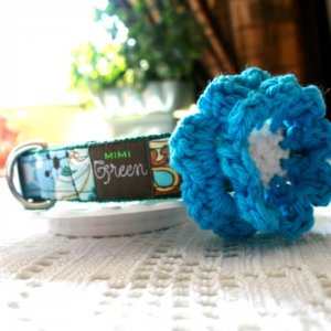 Salt Water Taffy Dog Collar Flower
