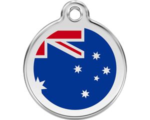 Red Dingo Australian Flag Dog Tag