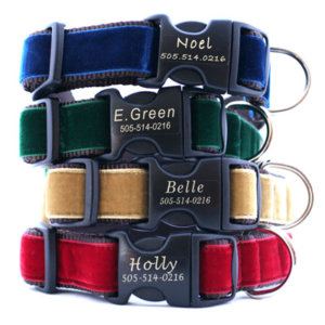 Engraved Personalized Dog Collar *14 Velvet Styles