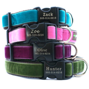 Engraved Personalized Dog Collar *14 Velvet Styles